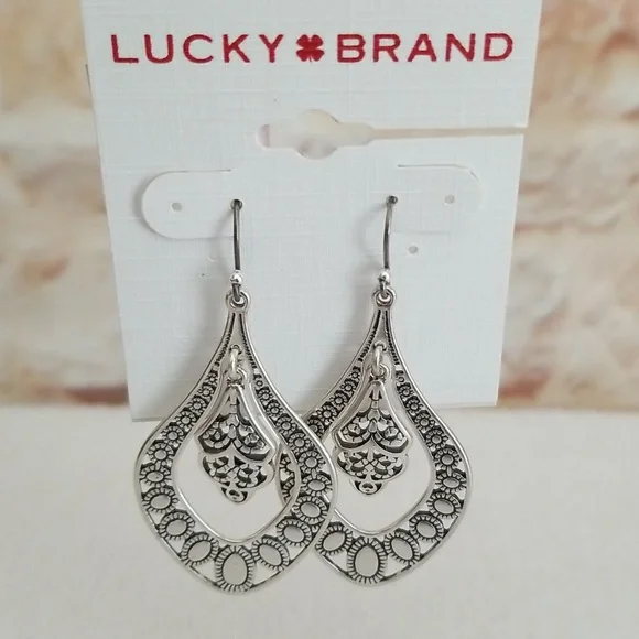 ❣️HP❣️ New Lucky Brand Oblong Earrings - Picture 2 of 6